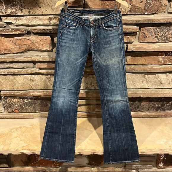 Citizens of Humanity Ingrid Low Waist Flare Stretch Dark Wash Jeans - Picture 1 of 10
